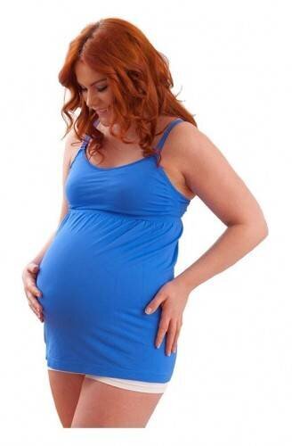Marškinėliai nėščiosiosioms ir maitinančioms moterims, mėlynos цена и информация | Marškinėliai moterims | pigu.lt