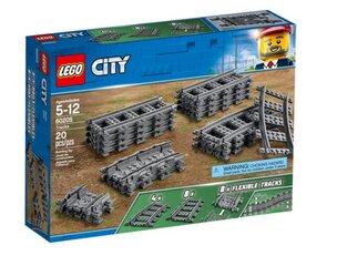 60205 LEGO® City Bėgiai ir posūkiai, 20 d. цена и информация | Конструкторы и кубики | pigu.lt