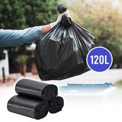 120L juodi šiukšlių dėžių įdėklai Classic Strong &amp; Tearproof 1 rulonas kaina ir informacija | Šiukšlių maišai | pigu.lt