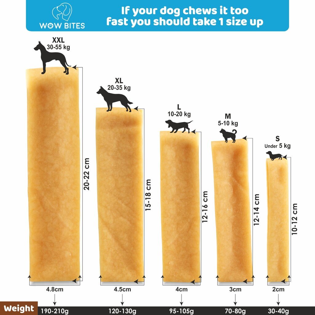 Wow Bites sūrio kaulai šunims, XL, 2 vnt., 250g kaina ir informacija | Skanėstai šunims | pigu.lt