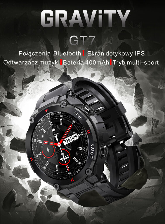 Gravity GT7-6 цена и информация | Išmanieji laikrodžiai (smartwatch) | pigu.lt