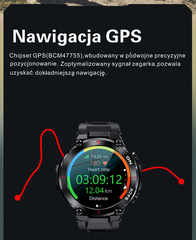 Gravity GT8-5 z GPS kaina ir informacija | Išmanieji laikrodžiai (smartwatch) | pigu.lt