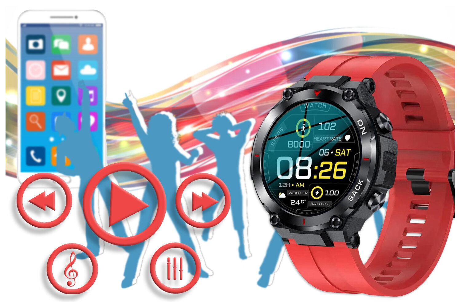 Gravity GT8-5 z GPS kaina ir informacija | Išmanieji laikrodžiai (smartwatch) | pigu.lt