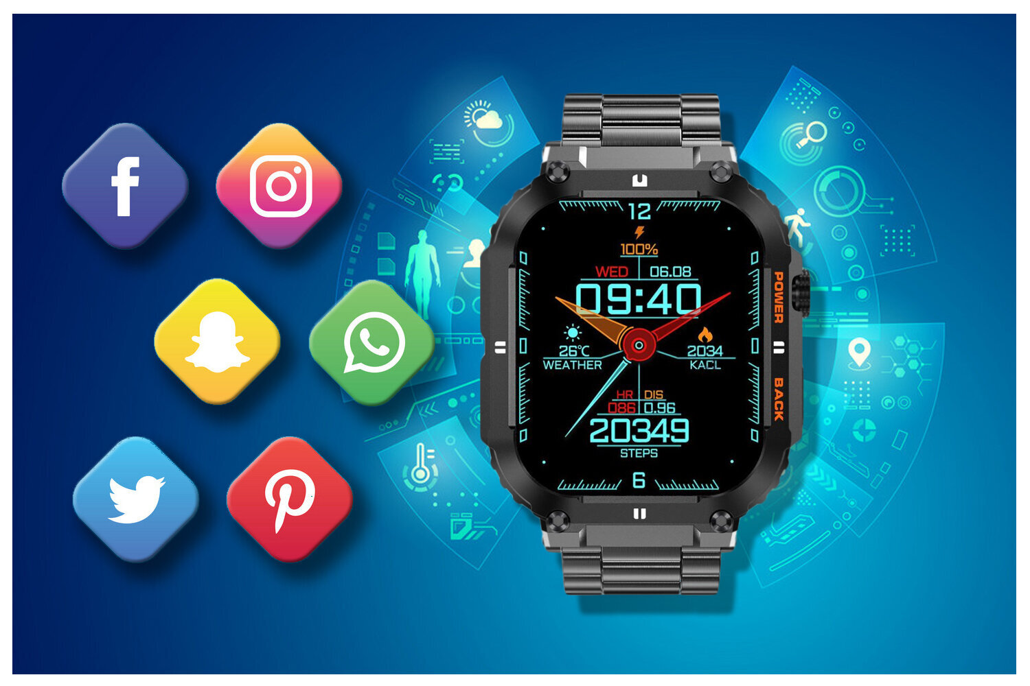 Gravity GT6-2 kaina ir informacija | Išmanieji laikrodžiai (smartwatch) | pigu.lt