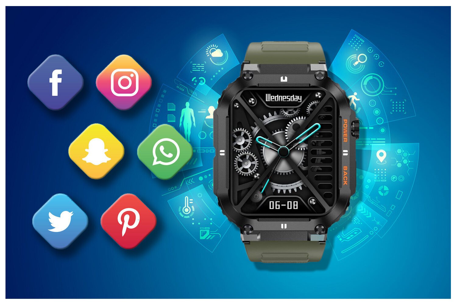 Gravity GT6-6 kaina ir informacija | Išmanieji laikrodžiai (smartwatch) | pigu.lt