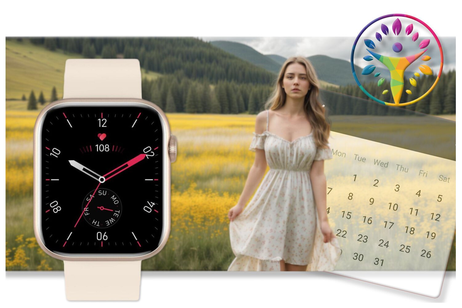 Gravity GT3-6 Rose Gold kaina ir informacija | Išmanieji laikrodžiai (smartwatch) | pigu.lt