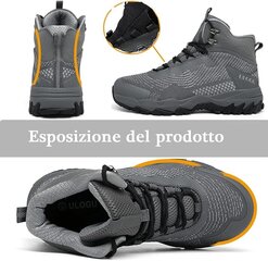 Мужские нескользящие легкие водонепроницаемые ботинки Ulogu, серые цена и информация | Мужские кроссовки | pigu.lt