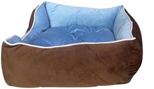 Лежанка для собак Fanlinpt, 56x46x15cм, коричневая/голубая цена и информация | Лежаки, домики | pigu.lt