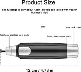 Электрический триммер для удаления волос в ушах и носу WOOTONG цена и информация | Эпиляторы | pigu.lt