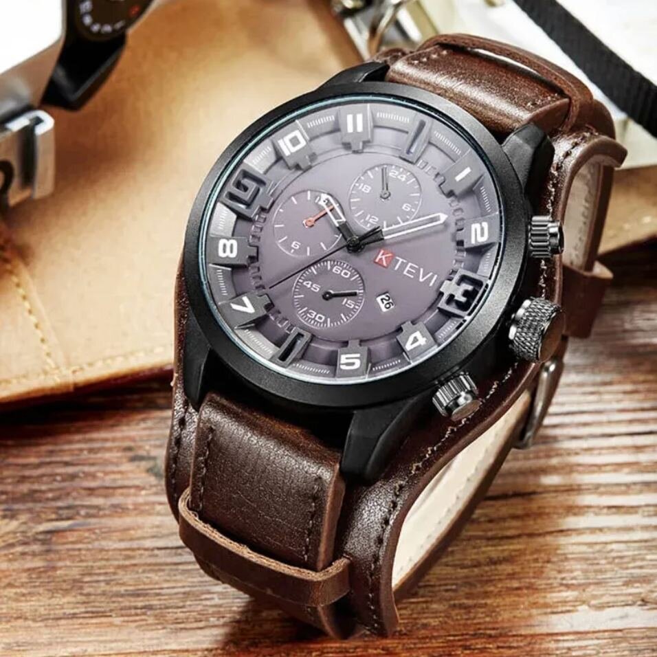 Vyriškas retro stiliaus kvarcinis rankinis laikrodis YIKAZE kaina ir informacija | Vyriški laikrodžiai | pigu.lt
