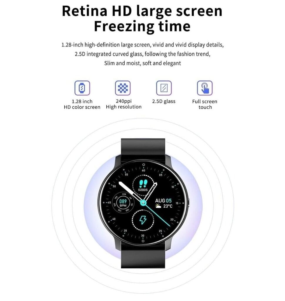 Generic Swollen ZL02D Black цена и информация | Išmanieji laikrodžiai (smartwatch) | pigu.lt