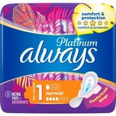 Прокладки гигиенические Always Platinum Ultra Normal, 8 шт цена и информация | Тампоны, гигиенические прокладки для критических дней, ежедневные прокладки | pigu.lt