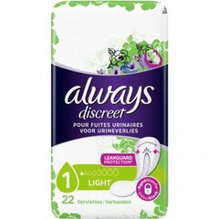 Higieniniai įklotai Always Discreet Light, 22 vnt kaina ir informacija | Tamponai, higieniniai paketai, įklotai | pigu.lt