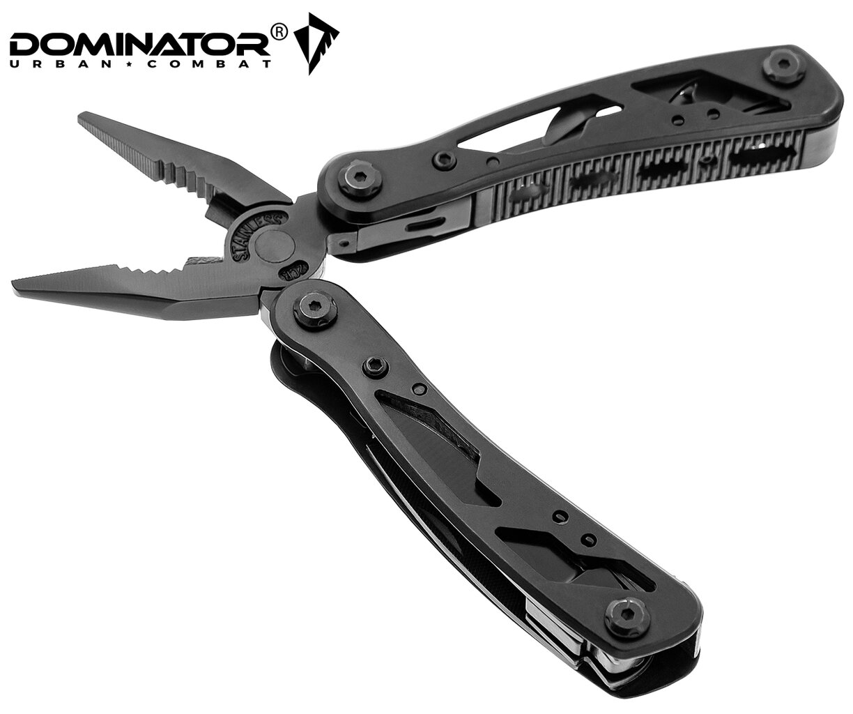 Daugiafunkcinis įrankis Multitool Army Dominator Urban Combat, juodas kaina ir informacija | Turistiniai peiliai, daugiafunkciniai įrankiai | pigu.lt