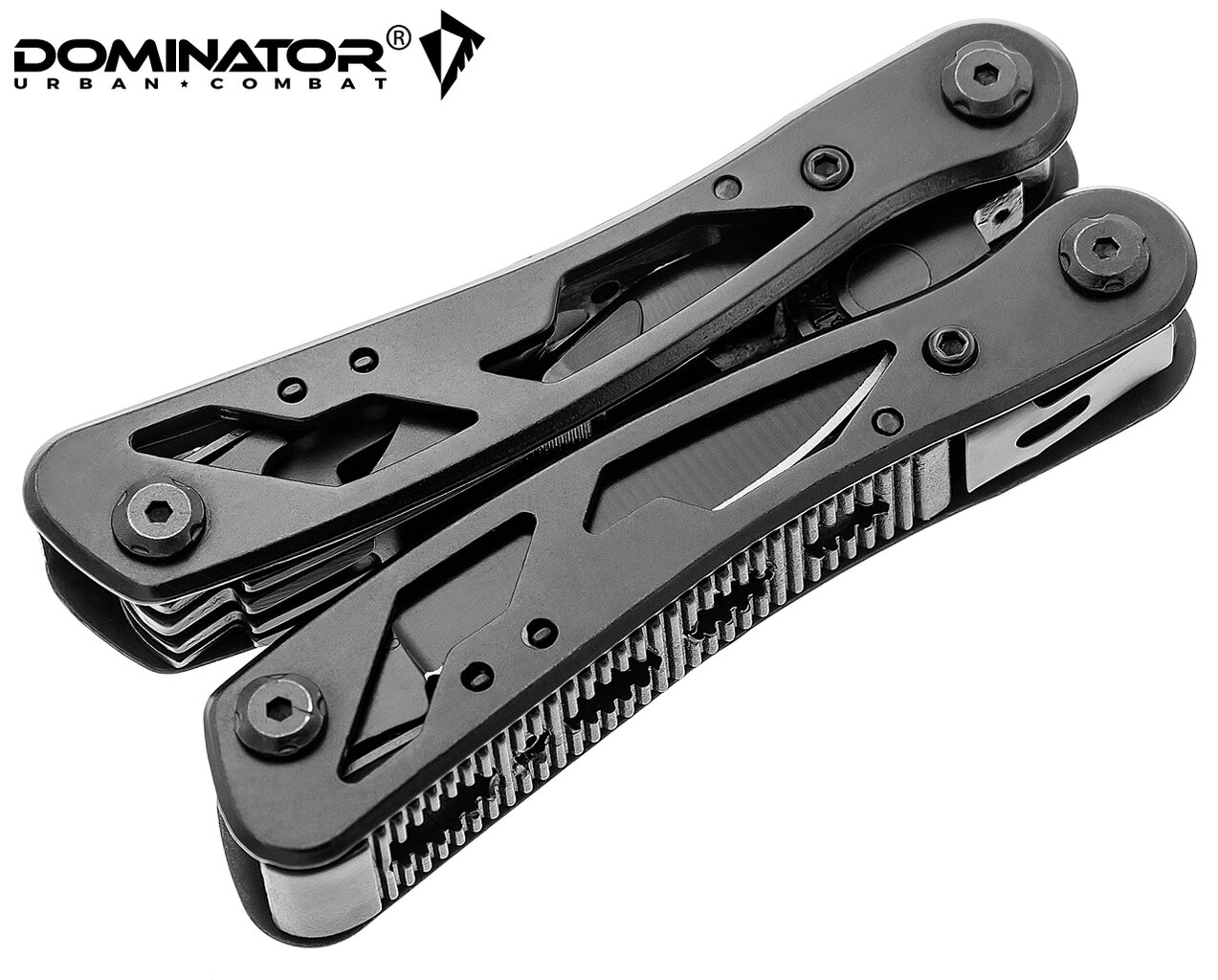 Daugiafunkcinis įrankis Multitool Army Dominator Urban Combat, juodas kaina ir informacija | Turistiniai peiliai, daugiafunkciniai įrankiai | pigu.lt