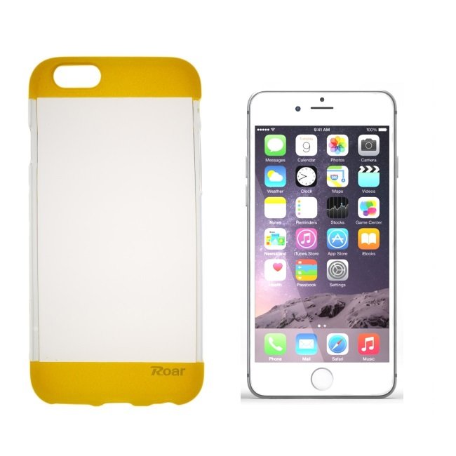 Apsauginis dėklas Roar Fit Up Jelly skirtas Apple iPhone 6/6S Plus, Skaidrus/Geltonas