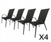 4-ių kėdžių komplektas Contrast Mallorca, juodas kaina ir informacija | Lauko kėdės, foteliai, pufai | pigu.lt