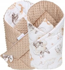 Dvipusis kūdikio vokelis - antklodė Babymam, 80x80 cm, smėlio/balta kaina ir informacija | Vokeliai, miegmaišiai, pagalvės | pigu.lt