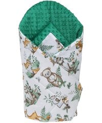 Dvipusis kūdikio vokelis - antklodė Babymam, 80x80 cm, žalia/balta kaina ir informacija | Vokeliai, miegmaišiai, pagalvės | pigu.lt