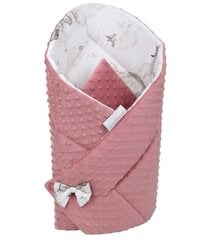 Dvipusis kūdikio vokelis - antklodė Babymam, 80x80 cm, rožinė/balta kaina ir informacija | Vokeliai, miegmaišiai, pagalvės | pigu.lt