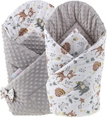 Dvipusis kūdikio vokelis - antklodė Babymam, 80x80 cm, pilka/balta kaina ir informacija | Vokeliai, miegmaišiai, pagalvės | pigu.lt