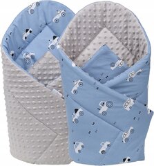 Dvipusis kūdikio vokelis - antklodė Babymam, 80x80 cm, pilka/mėlyna kaina ir informacija | Vokeliai, miegmaišiai, pagalvės | pigu.lt