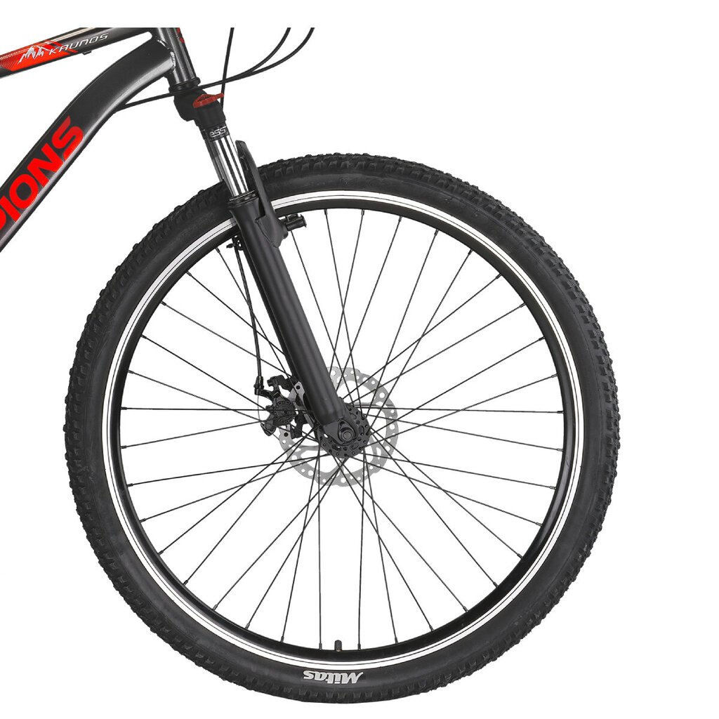 Kalnų dviratis Ozaktac Champions Kaunos DB 27.5 ", pilkas/oranžinis kaina ir informacija | Dviračiai | pigu.lt