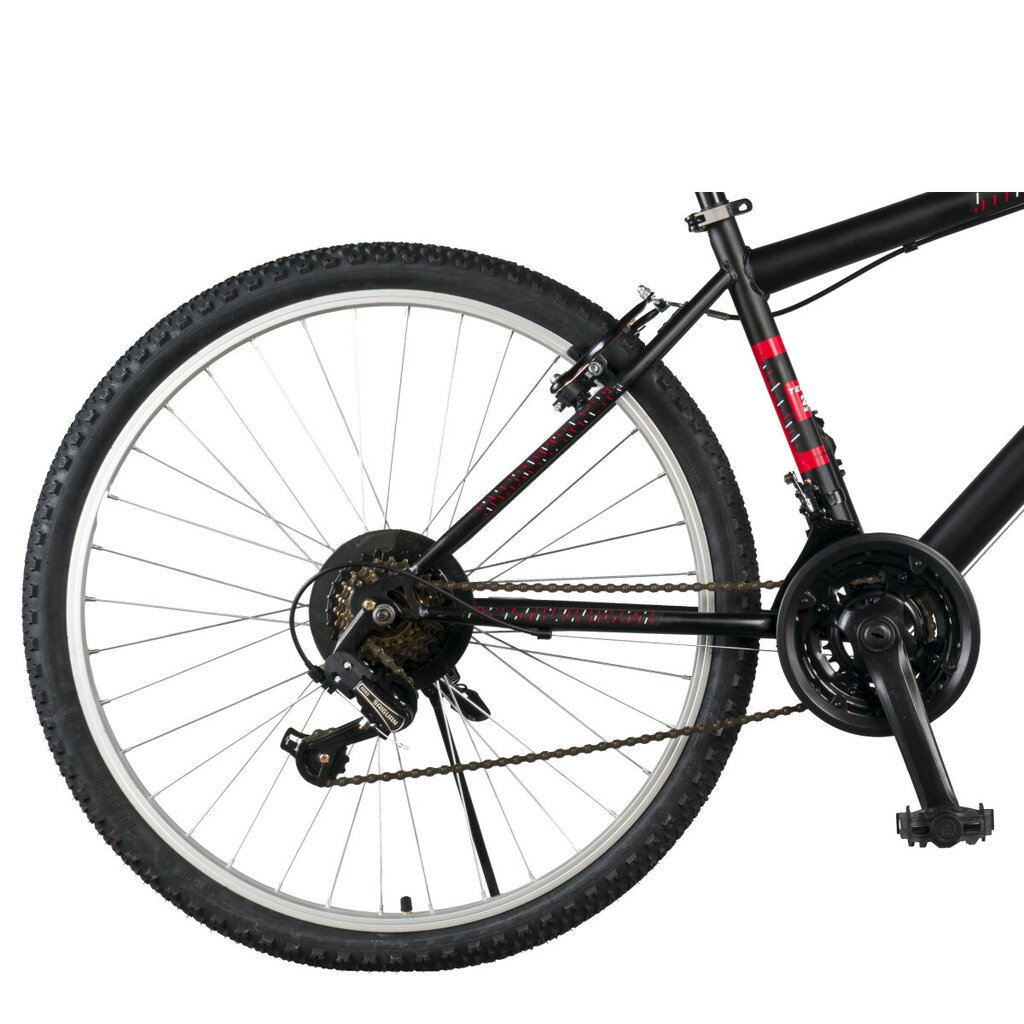 Kalnų dviratis Ozaktac Champions Tempo 26", juodas/raudonas kaina ir informacija | Dviračiai | pigu.lt