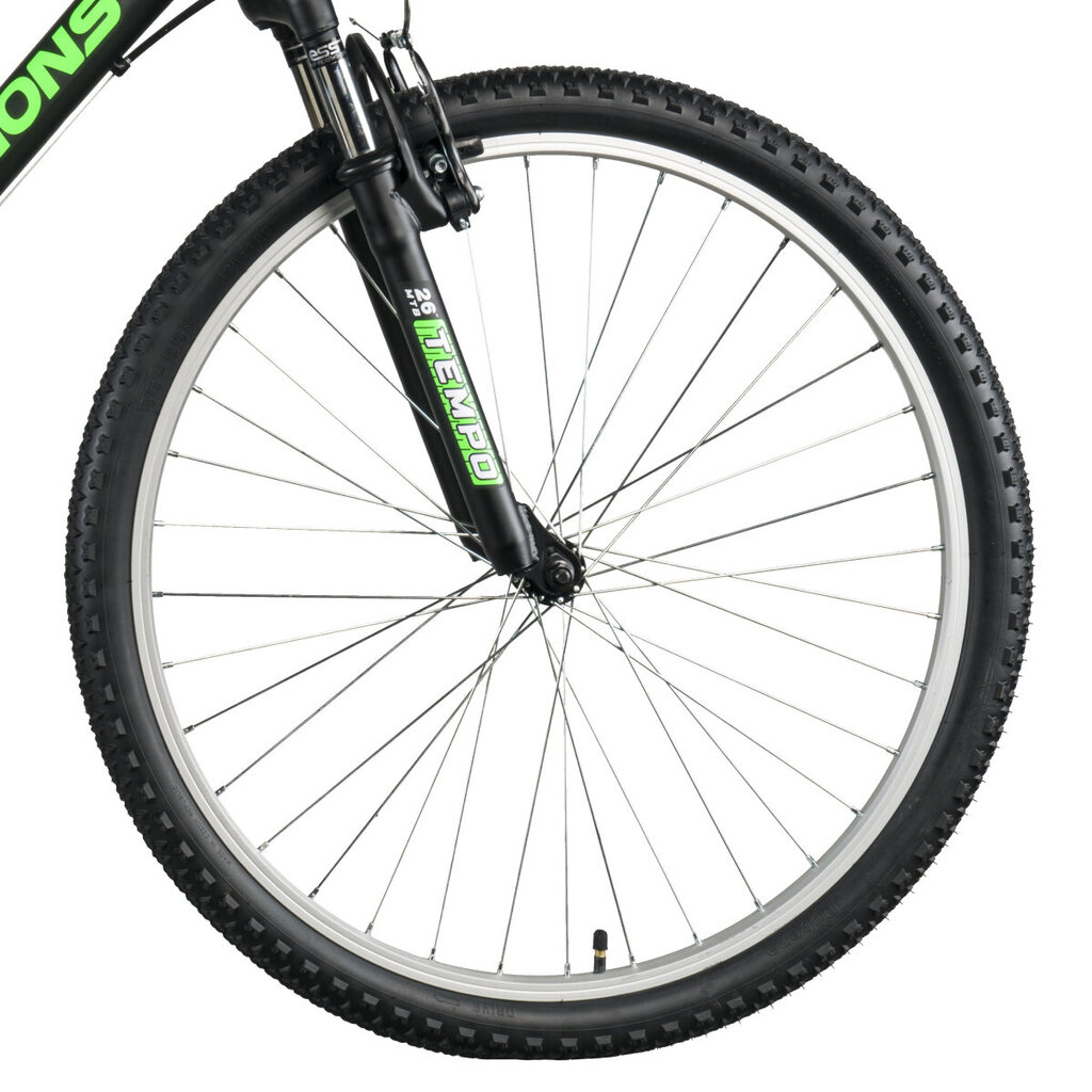 Kalnų dviratis Ozaktac Champions Tempo 26", juodas/žalias kaina ir informacija | Dviračiai | pigu.lt
