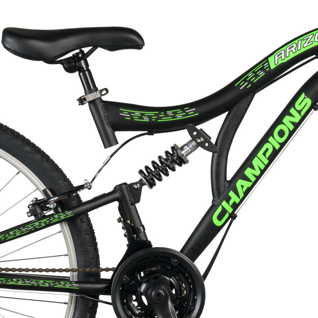 Kalnų dviratis Ozaktac Champions Arizona 26", juodas/žalias kaina ir informacija | Dviračiai | pigu.lt