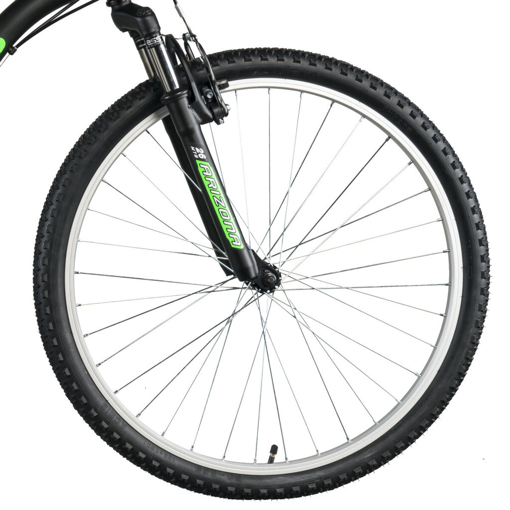 Kalnų dviratis Ozaktac Champions Arizona 26", juodas/žalias kaina ir informacija | Dviračiai | pigu.lt
