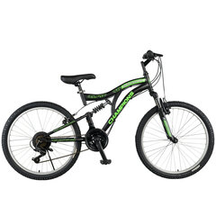 Vaikiškas dviratis Ozaktac Champions Arizona 24", juodas/žalias kaina ir informacija | Dviračiai | pigu.lt