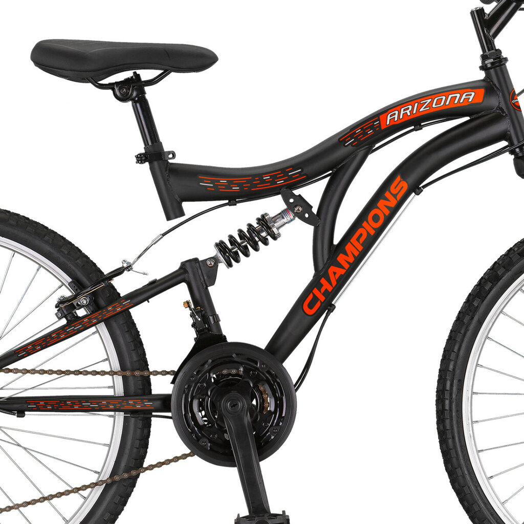 Vaikiškas dviratis Ozaktac Champions Arizona 24", juodas/oranžinis kaina ir informacija | Dviračiai | pigu.lt