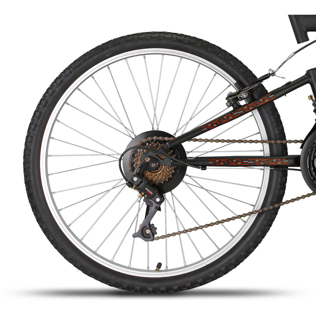 Vaikiškas dviratis Ozaktac Champions Arizona 24", juodas/oranžinis kaina ir informacija | Dviračiai | pigu.lt
