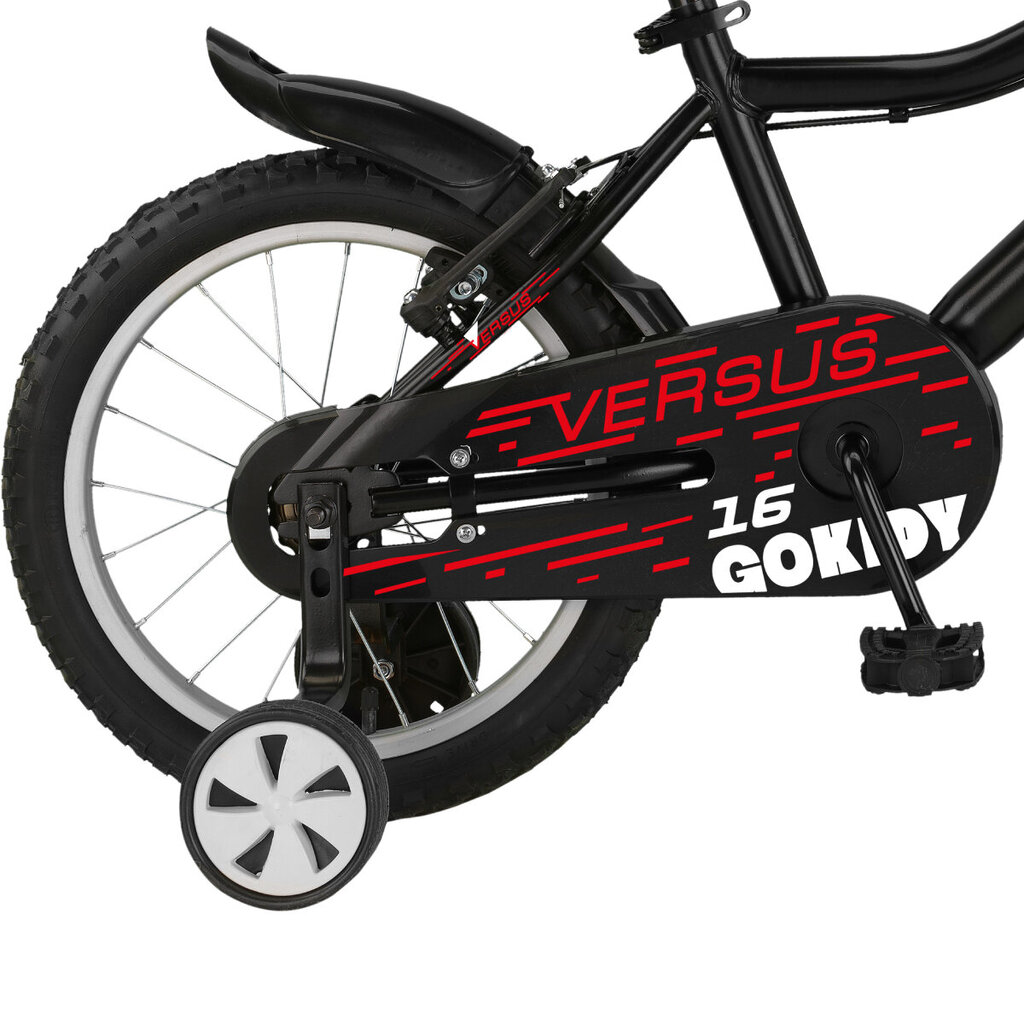Vaikiškas dviratis Ozaktac GoKidy Versus 16", juoda/raudona kaina ir informacija | Dviračiai | pigu.lt