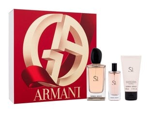 Rinkinys Giorgio Armani Si moterims: kvapusis vanduo EDP, 100 ml + kvapusis vanduo EDP, 15 ml + kūno losjonas, 50 ml kaina ir informacija | Kvepalai moterims | pigu.lt