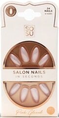 Наклеиваемые ногти Artificial nails Pink Salon Nails, 24 шт. цена и информация | Средства для маникюра и педикюра | pigu.lt