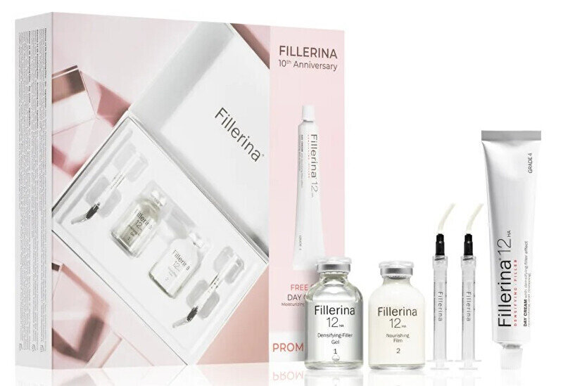 Veido priežiūros rinkinys Fillerina Densifying Filler Grade 4 moterims: veido serumas 12HA, 2x30 ml + dieninis kremas kaina ir informacija | Veido kremai | pigu.lt