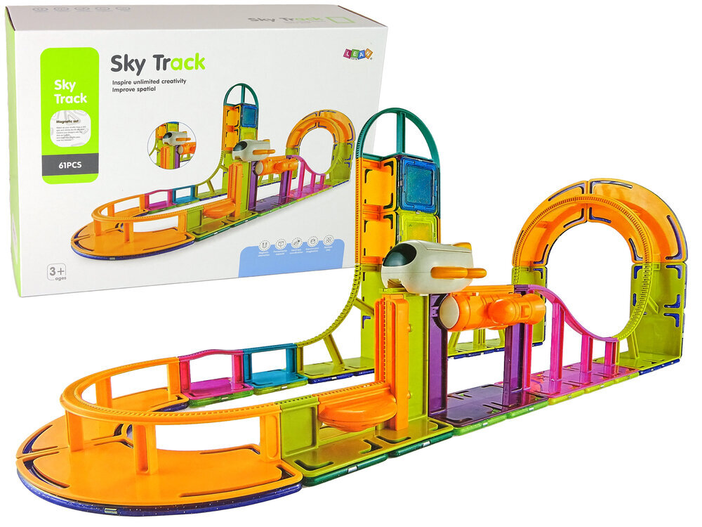 Magnetinėskaladėlės Lean Toys Sky Track, 61 d. цена и информация | Konstruktoriai ir kaladėlės | pigu.lt