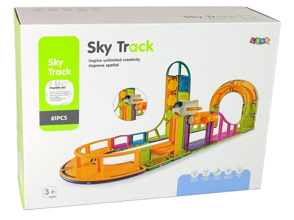 Magnetinėskaladėlės Lean Toys Sky Track, 61 d. цена и информация | Konstruktoriai ir kaladėlės | pigu.lt