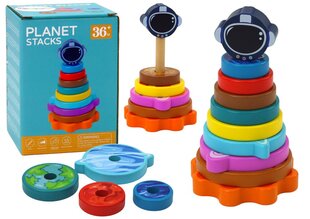 Medinė piramidė Planetos, 10 d. kaina ir informacija | Žaislai kūdikiams | pigu.lt