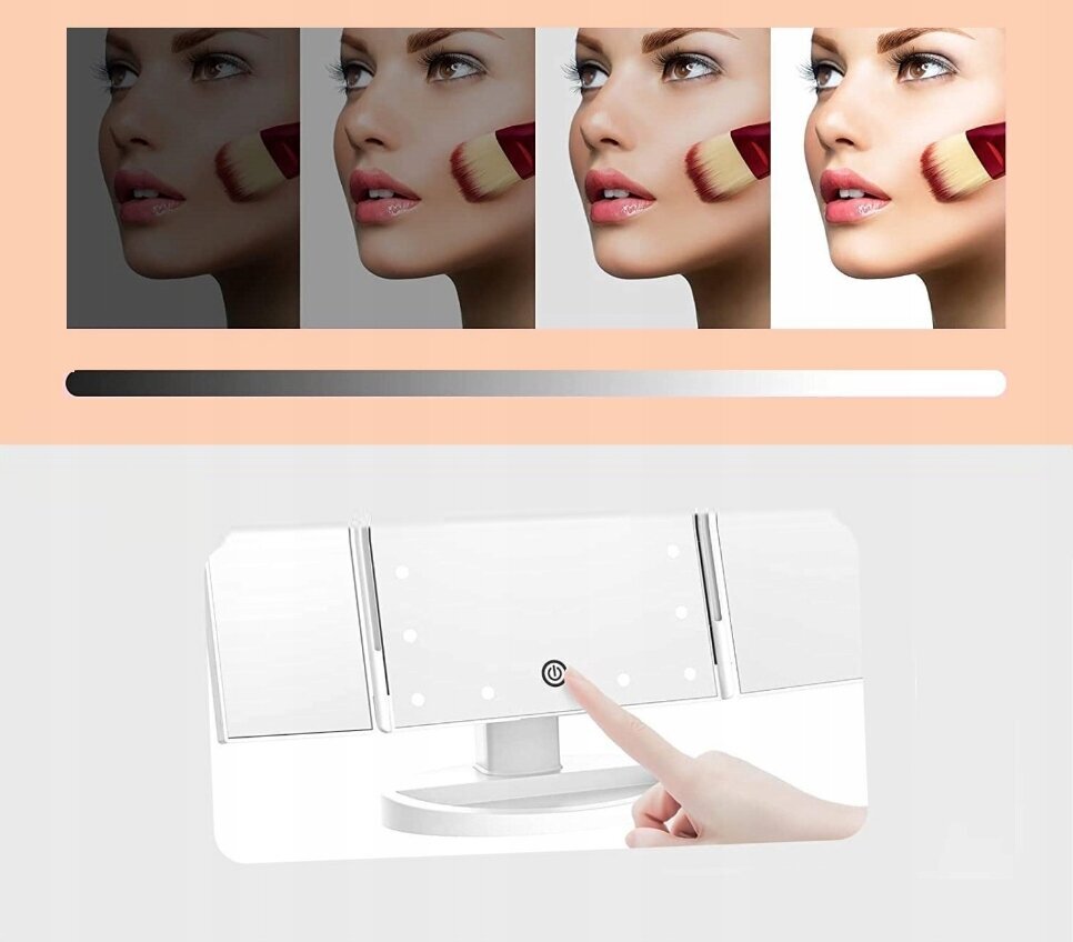 LED kosmetinis veidrodis, 40 x 30 cm kaina ir informacija | Kosmetinės, veidrodėliai | pigu.lt