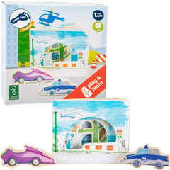 Medinė knyga vaikams su žaisliniais automobiliais Small Foot цена и информация | Игрушки для малышей | pigu.lt