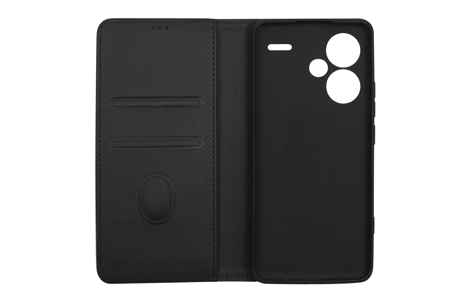 JM Dėklas STAND FLIP CASE for Xiaomi Redmi Note 13 PRO+ Juodas kaina ir informacija | Telefono dėklai | pigu.lt