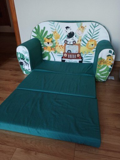 Vaikiška sofa Delsit, žalia kaina ir informacija | Vaikiški sėdmaišiai, foteliai, pufai | pigu.lt