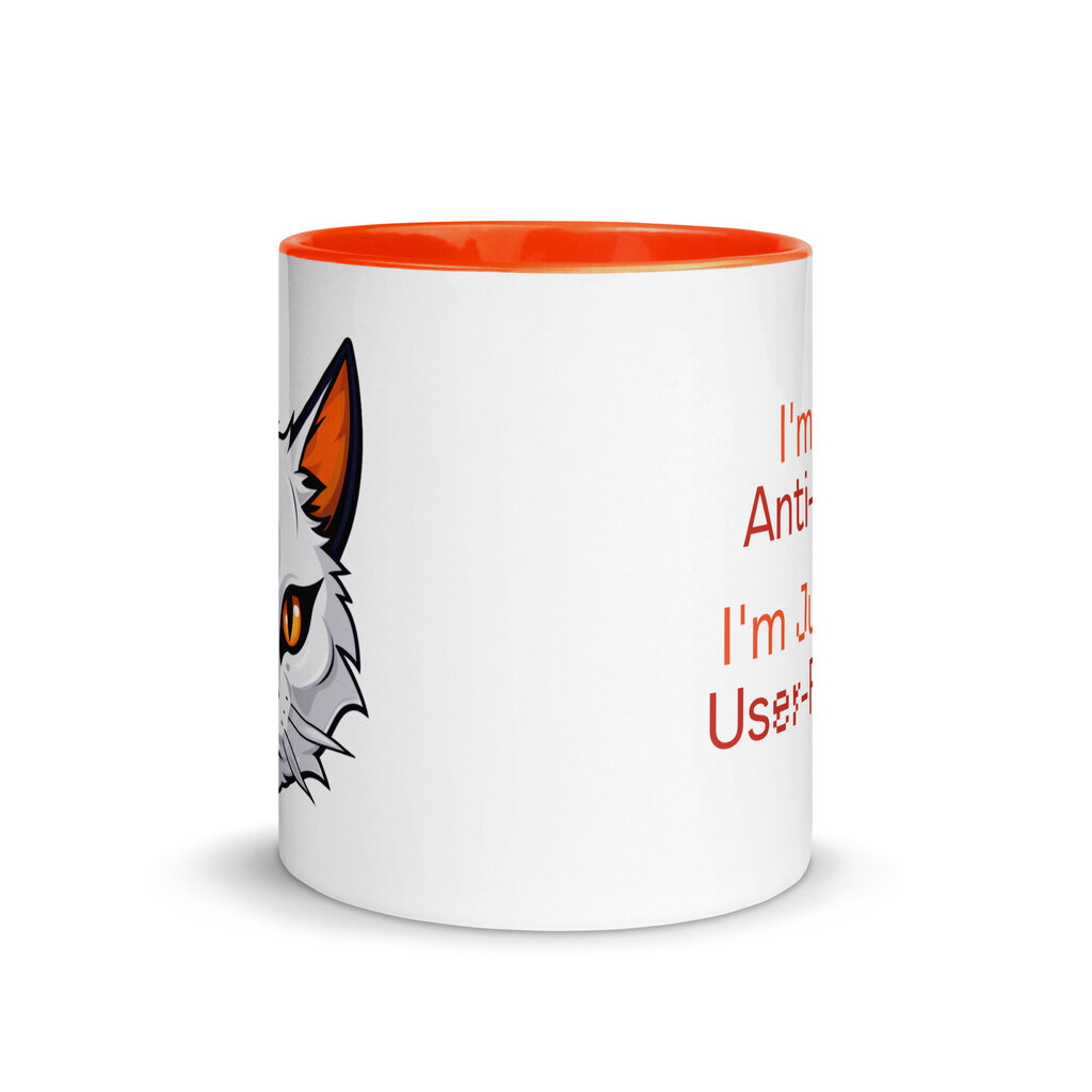 Puodelis I'm Not Anti-Social, I'm Just Not User-Friendly, keramikinis, 325 ml, oranžinė цена и информация | Originalūs puodeliai | pigu.lt