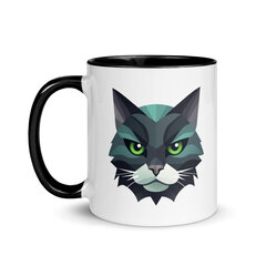 Puodelis The More People I Meet, The More I Love My Cat, keramikinis, 325 ml, juoda kaina ir informacija | Originalūs puodeliai | pigu.lt