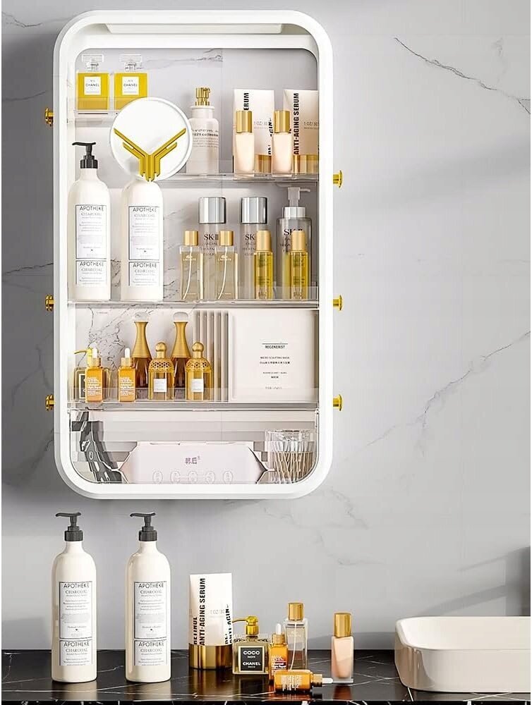 Kosmetikos spintelė Korbi F24L, ant sienos, balta, 1 vnt. kaina ir informacija | Kosmetinės, veidrodėliai | pigu.lt