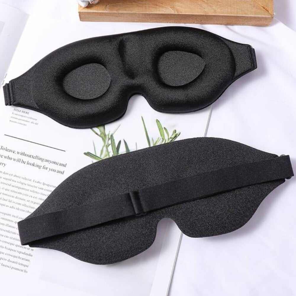 3D miego kaukė unisex su ausų kištukais, juoda kaina ir informacija | Naktiniai, pižamos moterims | pigu.lt