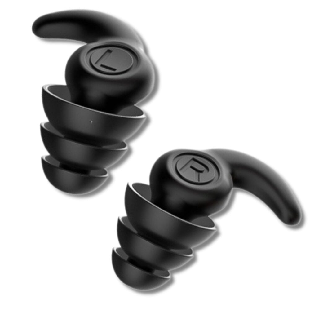 Trijų sluoksnių silikoniniai ausų kištukai, juodi kaina ir informacija | Kitos plaukimo prekės | pigu.lt